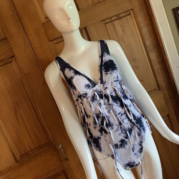 YMI mesh  & fringe tie dye swimsuit - Picture 1 of 9